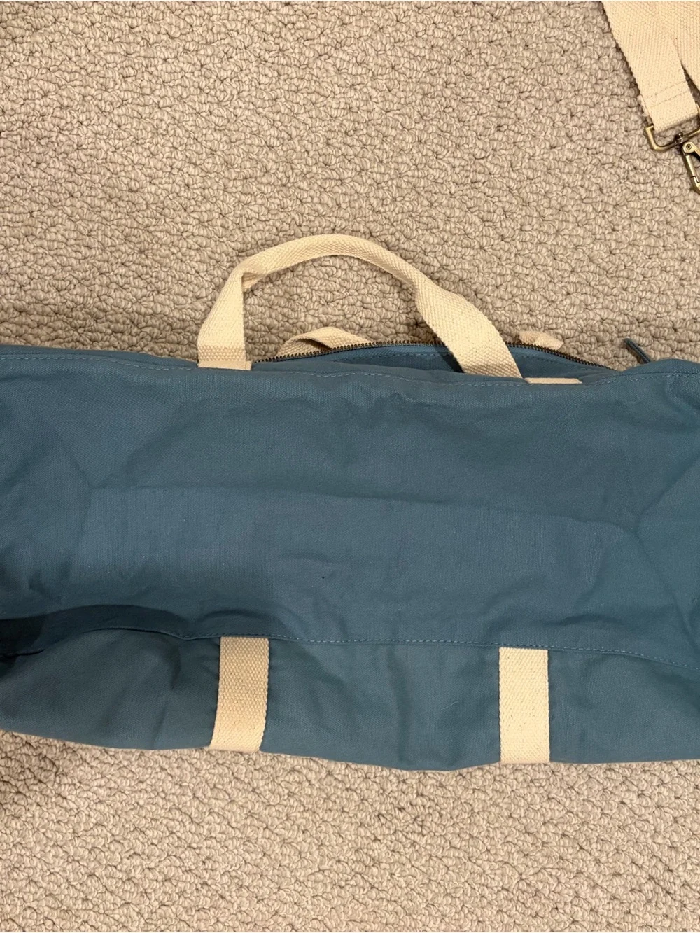 KNOWN SUPPLY Blue Organic Cotton Canvas Weekender Duffel Bag Travel Bag